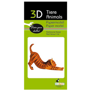 Pappersmodell – 3D Rödbrun Katt