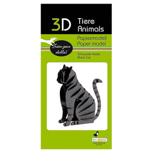 Pappersmodell – 3D Svart Katt