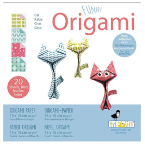 Origami – Katter Funny – 15 × 15 cm