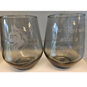 Glas grå – Kattmotiv – Time Spent With – 45 cl