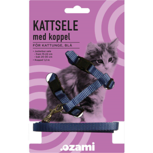 Kattsele Med Koppelkattunge – Blå