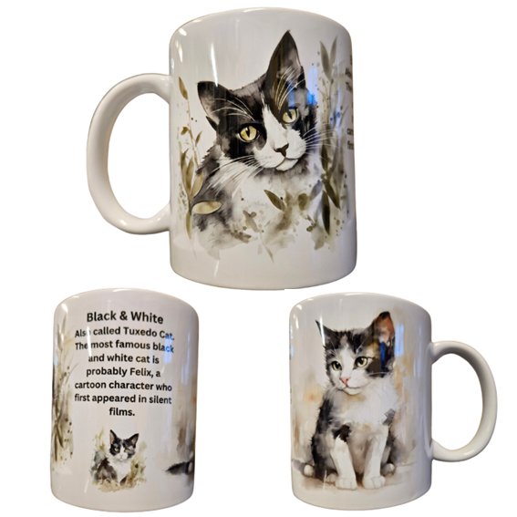 Mugg – Cat Breeds – Black & White – Porslin – 325 ml