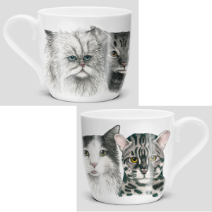 Mugg – Charlotte Nicolin – Cats – Benporslin – 415 ml