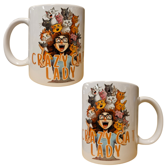 Mugg – Crazy Cat Lady (A) – Porslin – 325 ml - Bild 2