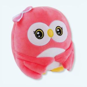 Söt rosa uggla i plysch