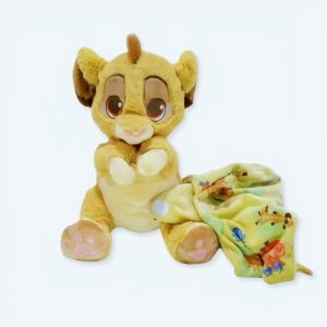 Plyschlejonet simba i en liten filt
