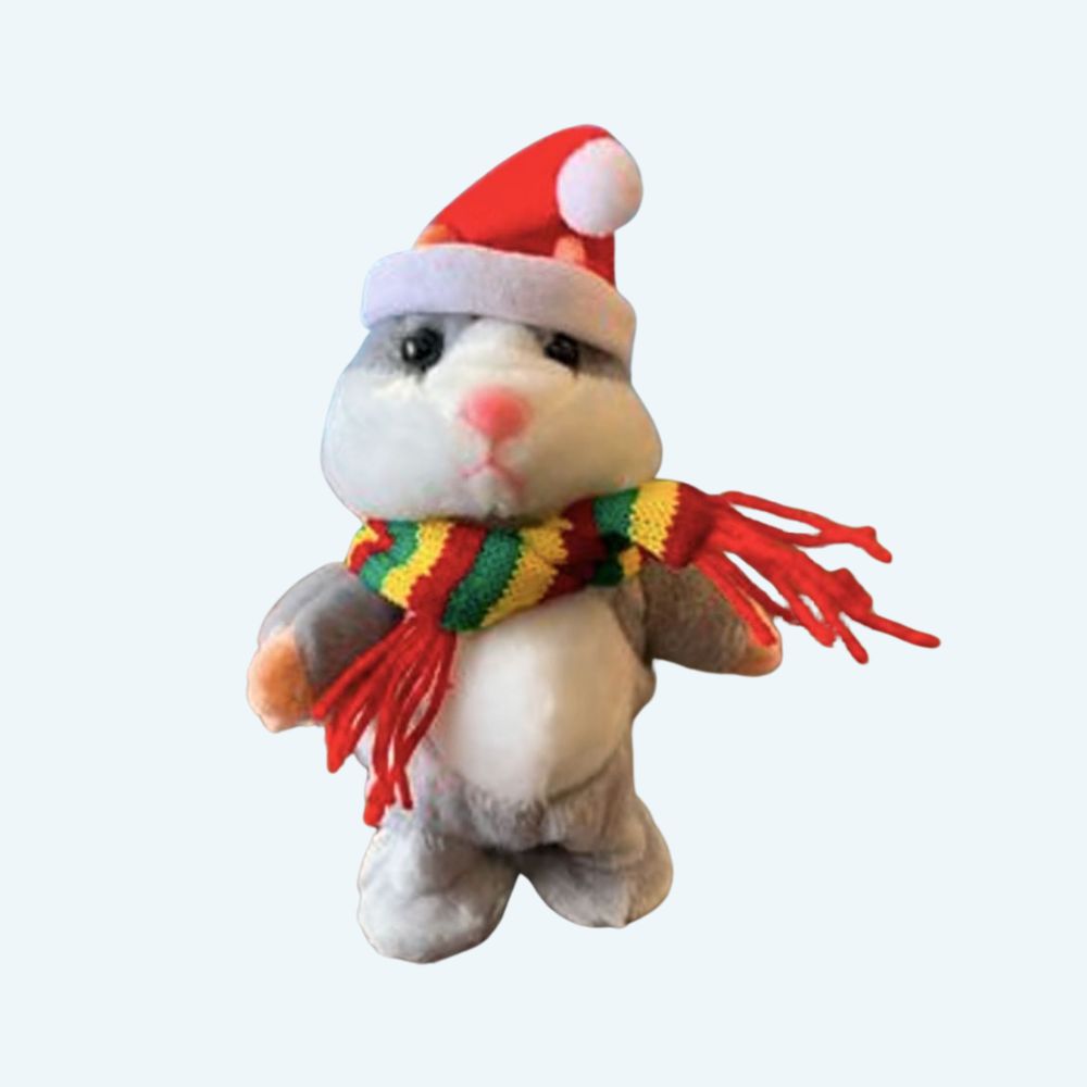 Grå talande julhamster gosedjur - Bild 2