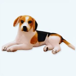 Jättelik trefärgad plyschhund